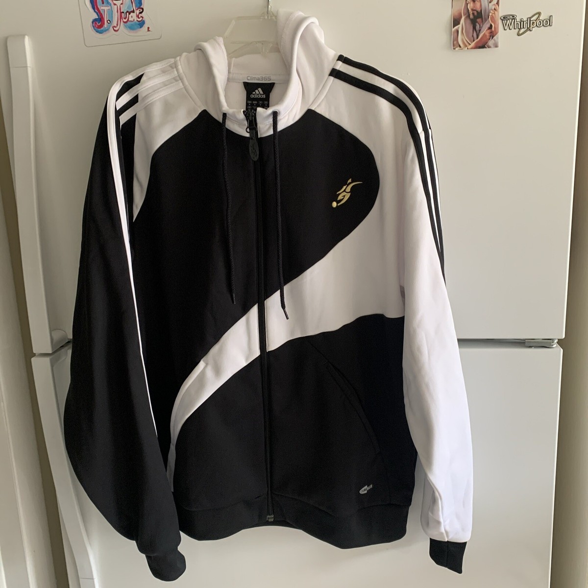 Adidas 365 ClimaWarm David Beckham Hoodie Jacket Black White Adidas 365 ClimaWarm David Beckham Hoodie Jacket Black White