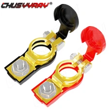 2x Car Battery Cable Terminal Clamp Connectors Negative and Positive Copper