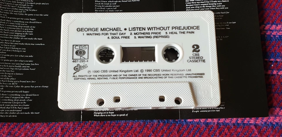 George Michael ~ Listen Without Prejudice ( Malaysia Press ) Cassette - Image 4 of 4