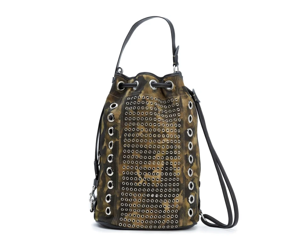 Ghurka зеленый камуфляж саржи кожи втулки плеча паруса сумка рюкзак новый $2195 - Изображение 3 из 3