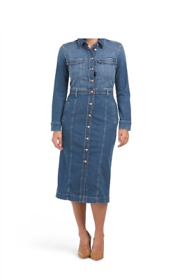7 For All Mankind Luxe West Midi Denim Dress Size: XS | eBay