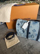 Louis Vuitton Keepall Bandouliere 50 Watercolor Hickory Blue Weekend Travel Bag