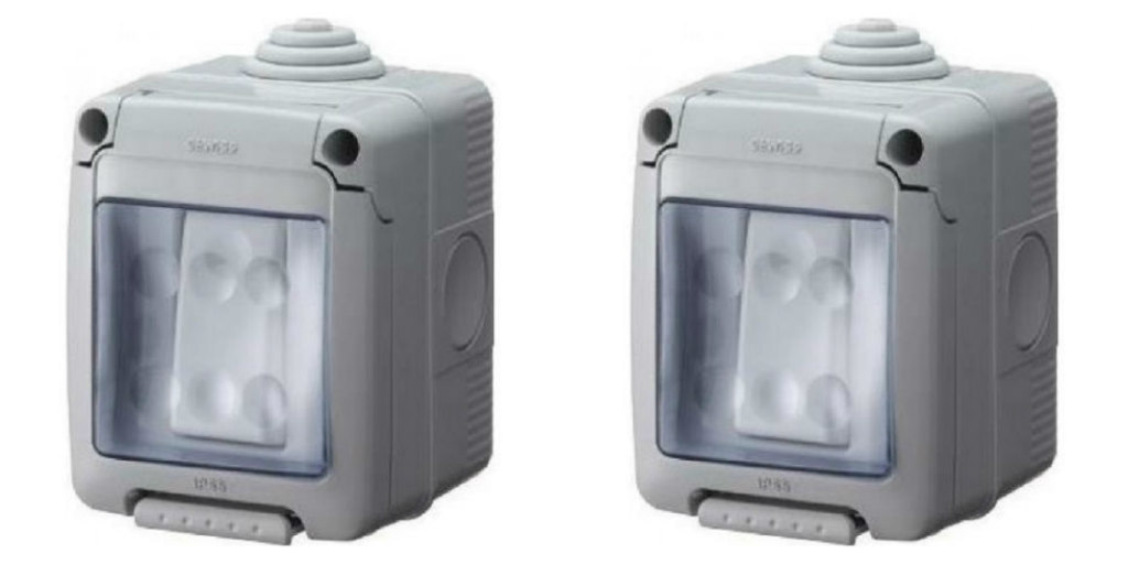 2 x Gewiss GW27833 Weatherproof Switches IP55 16 Amp - 1 Gang 2 Way