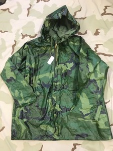 rain camo wet weather parka rainsuit sz woodland army jacket medium military
