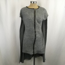 Christina Karin Designer Cape Dress Womens Medium NEW Gray Zip Front