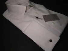 $225 NWT IKE BEHAR NEW YORK SOLID WHITE FC DRESS SHIRT GOLD LABEL 15.5 LS 32/33