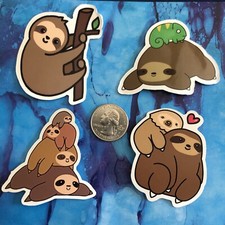 Animal Stickers Lot Of 4 - Sloth - New