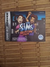 The Sims Bustin Out AUTHENTIC Game Boy Advance ORIGINAL GBA Manual/Booklet ONLY