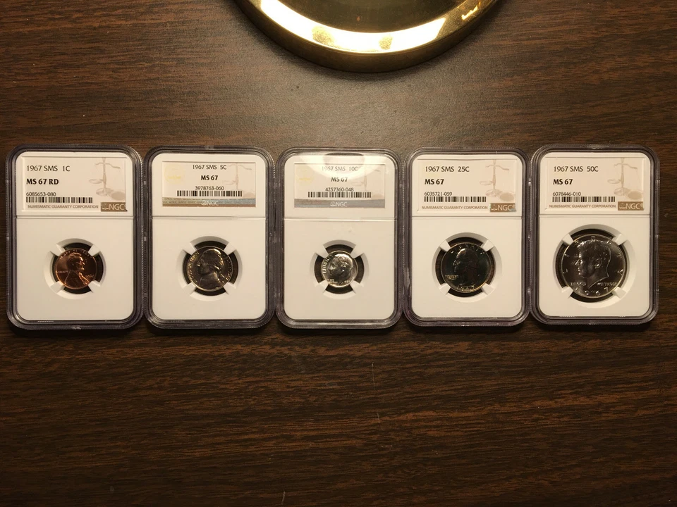 SMS, Special Mint Set 1965, 1966 & 1967, all 15 coins NGC MS67 No problems - Image 2 of 4
