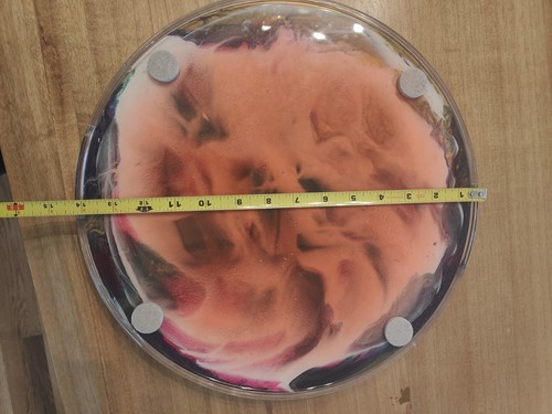 Handmade Round Plastic Resin 14" Serving Cheese or Charcuterie Tray - Picture 7 of 7