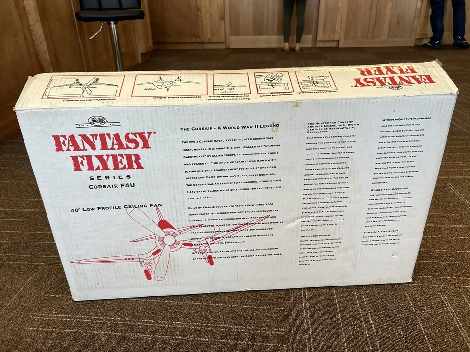 Hunter Fantasy Flyer Series Corsair F4U 48” Ceiling Fan Low Profile Blue New NOB - Image 4 of 4