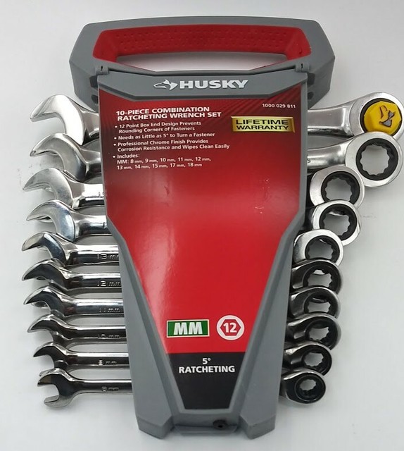 0177r Husky 10piece Combination Ratcheting Wrench Set 1000029811
