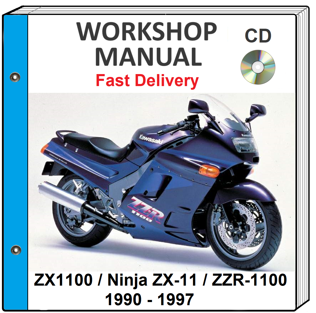 KAWASAKI NINJA ZX-11 ZZR1100 ZX1100 1990 - 1997 SERVICE REPAIR SHOP MANUAL