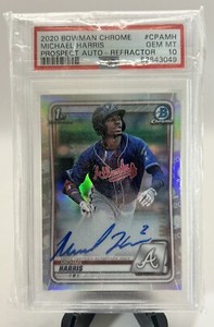 Michael Harris 2020 Bowman Chrome Auto Refractor #/499 PSA 10 Braves ROY Low Pop