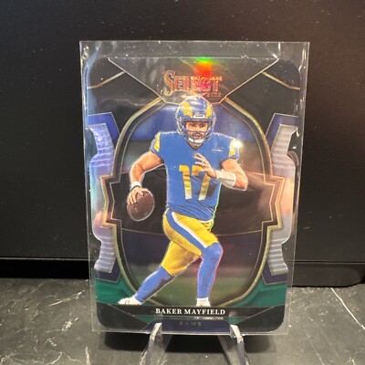2022 Panini Select #9 Baker Mayfield Green and Black Prizm Die Cut
