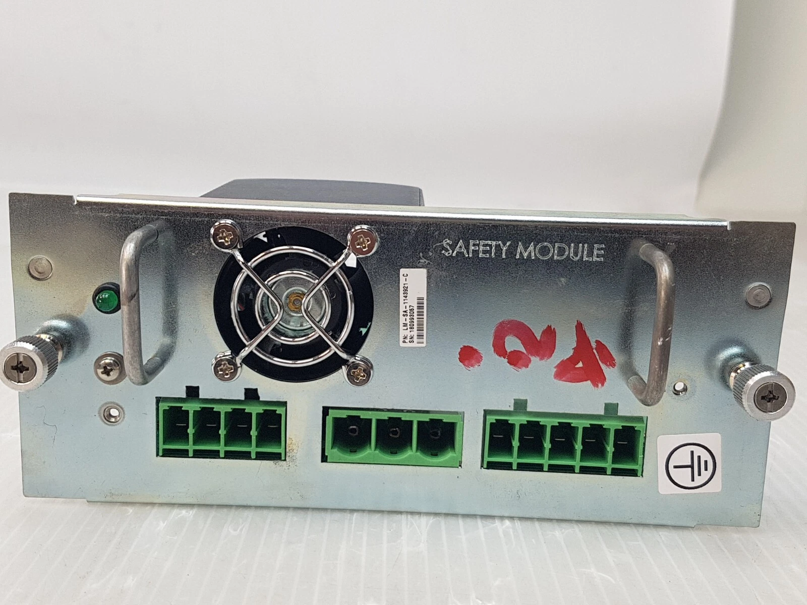 Lumenis SAFETY MODULE front plate with fan, LED and three green terminal connectors