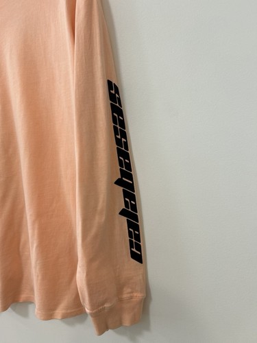 YEEZY CALABASAS LONG SLEEVE SHIRT - Sz L - Neon Orange MADE IN USA Kanye - Picture 4 of 10