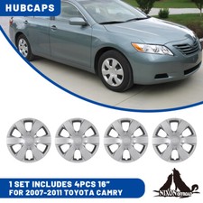 16 Silver 4 Pack Hubcaps Snap On Wheel Cover R16 For 2007-2011 Toyota Camry Abs