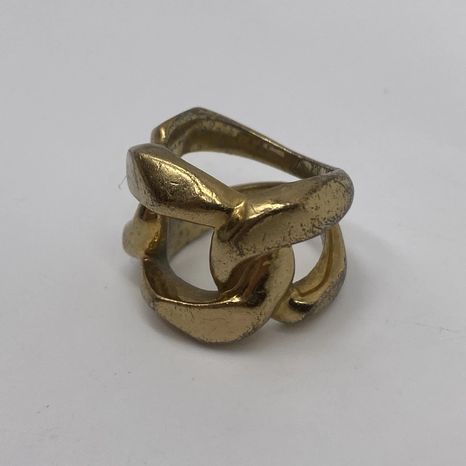 Anillo de eslabones de cadena Michael Kors talla 7 tono dorado Foto 3 de 4