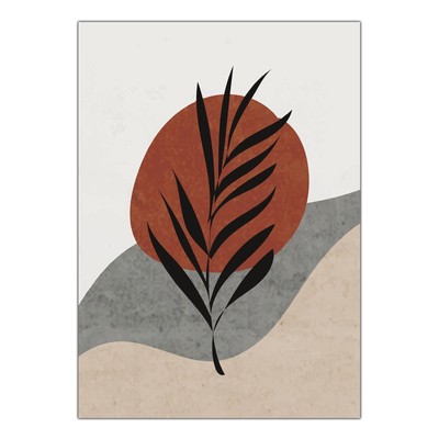 Canvas Canvas Canvas Picture Poster - Minimal Illustration Abstract Leaves A007-D001