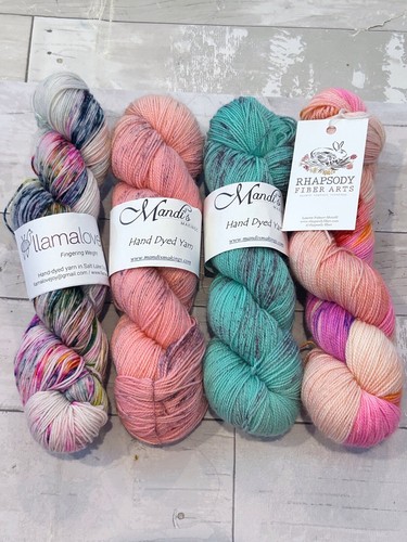 Hand Dyed Merino Wool Nylon cashmere Yarn Lot #4