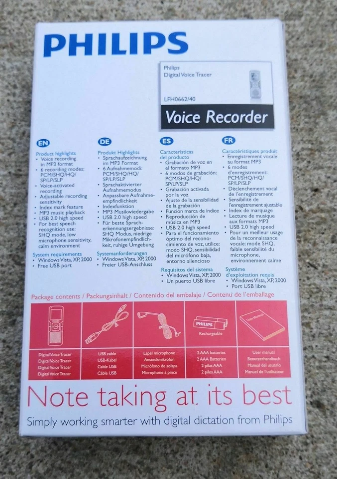 Philips Digital Voice Tracer Digital MP3 Recorder LFH0662/40    - Image 3 of 4