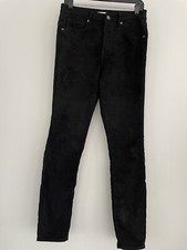 Good American Women  s Size 12/31 Good Legs Crop Stretch Jeans Black Suede Feel