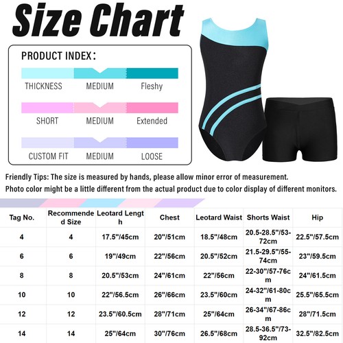 Kids Girls Outfits Bodysuit Set Gymnastics Suit Workout Swimsuit Yoga 2 Pieces - Picture 24 of 27