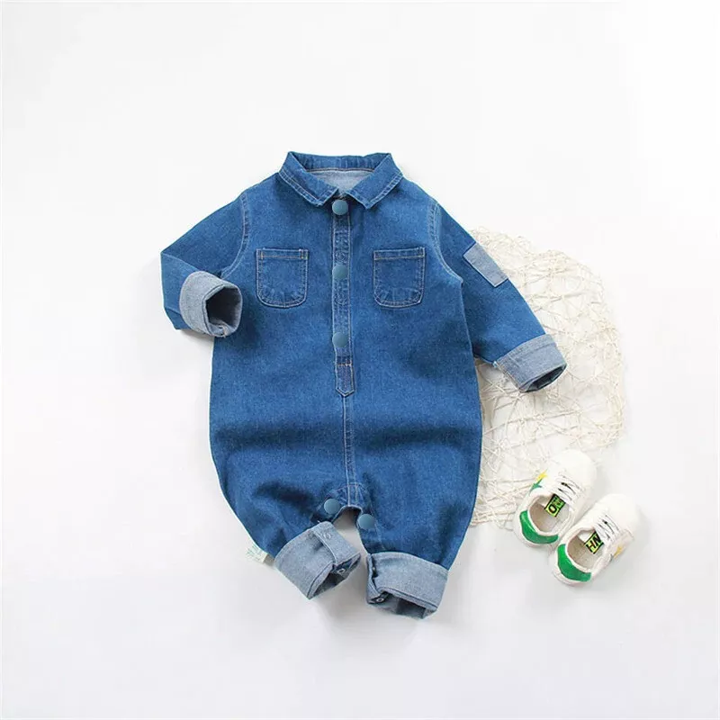 New Baby Boy Blue Denim Jumpsuit. Size 0 3 3 6 months