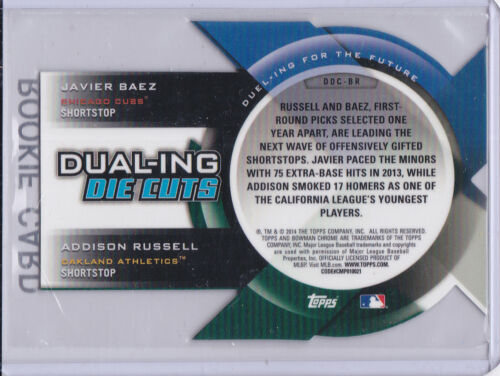 JAVIER BAEZ & ADDISON RUSSELL Chicago Cubs RC Chrome DUALING DIE-CUT ROOKIE CARD - Picture 2 of 2