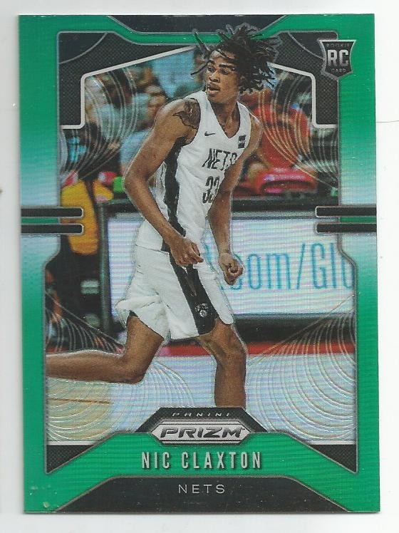 2019-20 Panini Prizm Green Prizm Nic Claxton Rookie #292 Brooklyn Nets RC