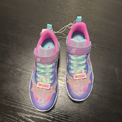 S Sport By Skechers Girls' Kortney Star Print Sneakers - Lavender/Teal Green 3