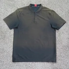 Nike Polo Shirt Mens Large Gray Tiger Woods Ribbed Blade Collar Golf Performance