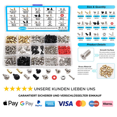 502 STK PC Schrauben Set,mainboard Schrauben,SSD Schraubenset,#6-32 M2 M3 M5