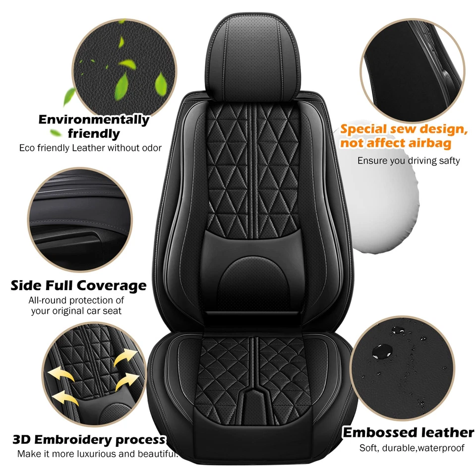 Custome For 2009-2025 Ford F150 Crew Cab Car Seat Covers Full Set Front+Rear - Image 4 of 4