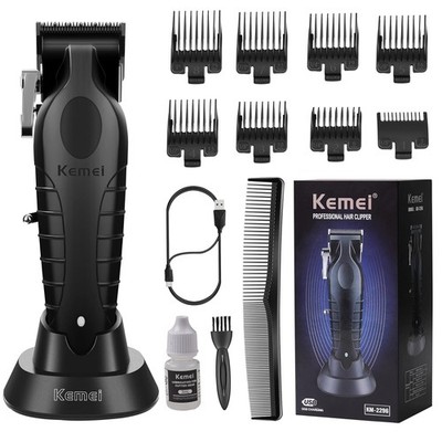 Kemei 2296 Cordless Hair Clipper Trimmer for Men Professional Barber Kit