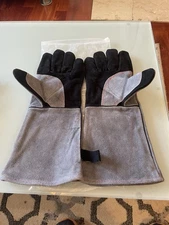 Animal Handling Gloves Snake Dog Cat Scratch Bite Proof Leather Protective L Men