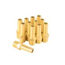 Sungator 12-Pack 1/4" Npt To 3/8" Hose Barb Fittings, Brass Air Hose F