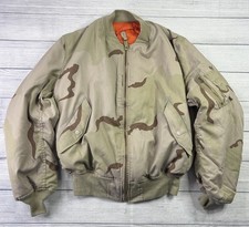 Vintage Alpha Industries MA-1 Flight Jacket XL Desert Camo USAF Military USA
