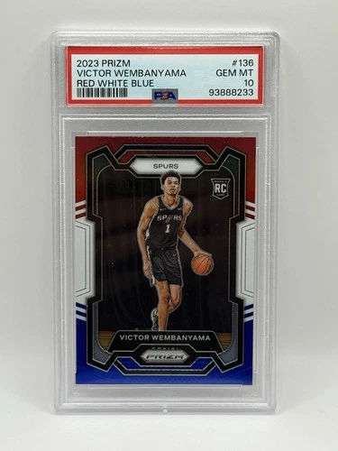 2023-24 Panini Prizm - Victor Wembanyama #136 Red White & Blue PSA 10 Prizm (RC)
