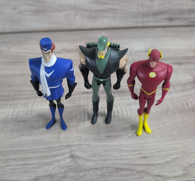 3 Mattel DC Justice League Unlimited Captain Boomerang Green Arrow The Flash