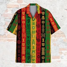African Pattern Hawaiian Shirt Men