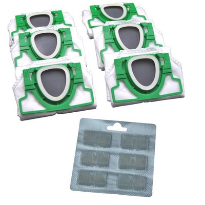 6 Vlies Staubsaugerbeutel + 6 Duftblocks geeignet Vorwerk VK 200 FP 200 RB7