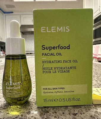 ELEMIS Superfood Hydrating FACIAL OIL (Soft, Smooth) .5oz/15mL FULL SZ BOXED $72