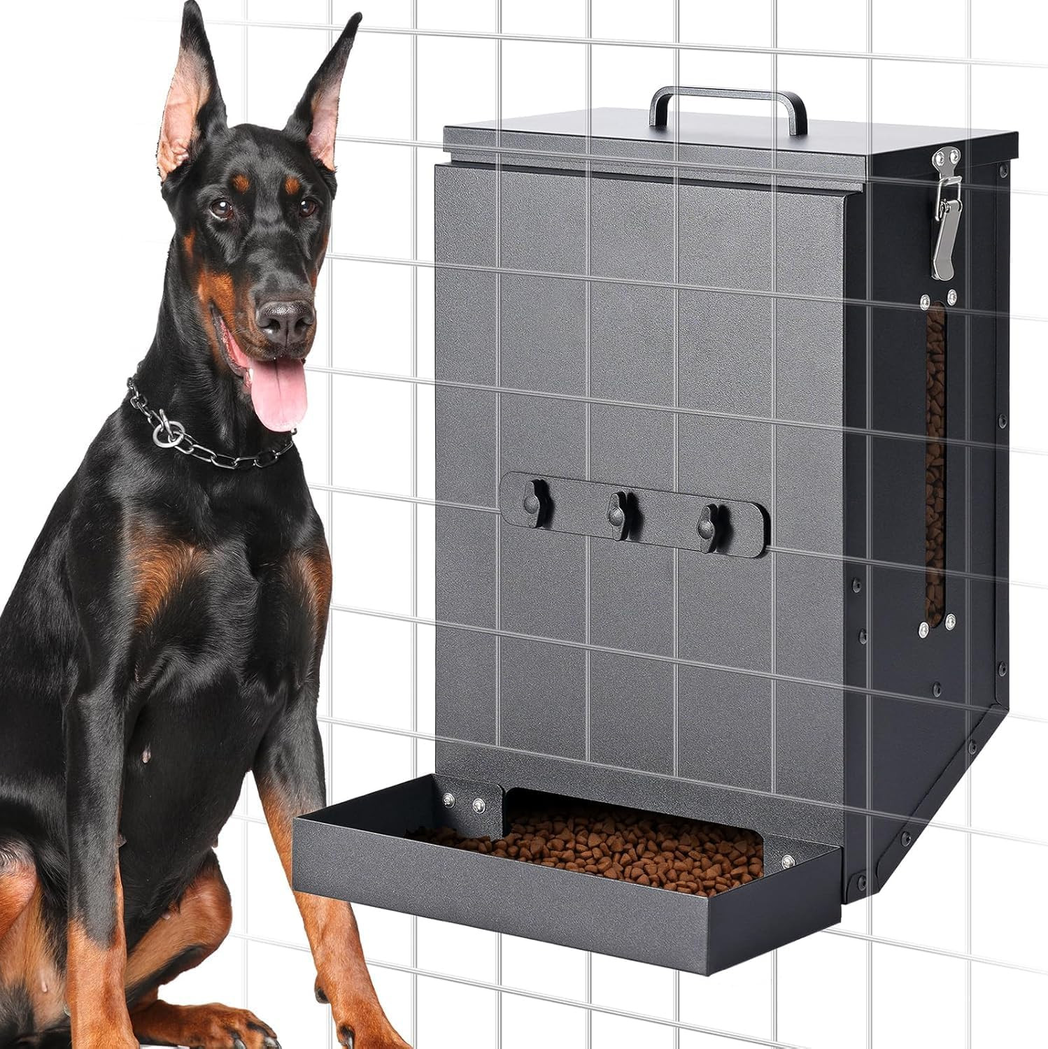 Mangiatoia Professionale Cani a Sospensione in Acciaio Zincato