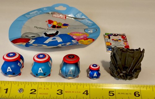 Disney Tsum Tsum Captain America SM &MED Figures W/Stand Avengers Guide Series 4 - Picture 2 of 11