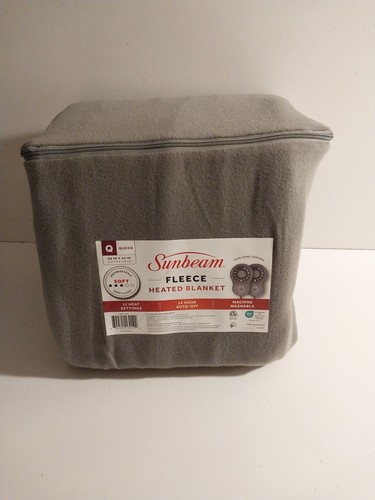 Sunbeam Fleece Heated Blanket Queen Size 84" X 90" Dual Zone Control 12 Heat Set - Picture 1 of 5