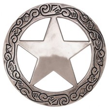 Silver Western Engraved Texas Ranger Star Conchos 1-1/2" Screw Back. US SELLER