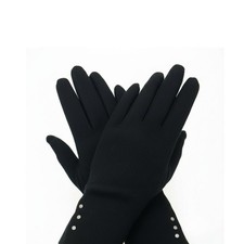 6 1/2 Small, Vintage 1950s Black Bracelet Length Gloves