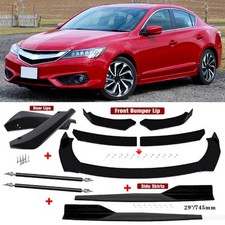 For Acura Ilx Front Bumper Lip Spoiler Side Skirts Rear Lips Strut Rods Black